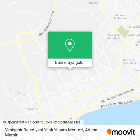 Yenişehir Belediyesi Yaşlı Yaşam Merkezi harita