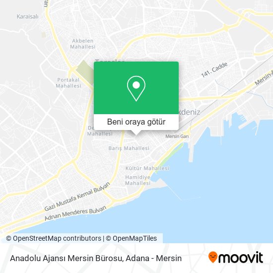 Anadolu Ajansı Mersin Bürosu harita