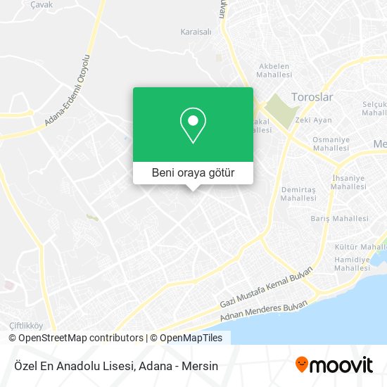 Özel En Anadolu Lisesi harita