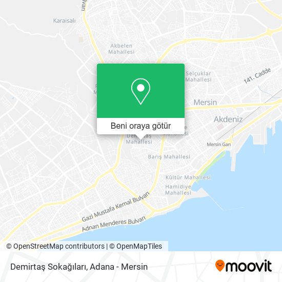 Demirtaş Sokağıları harita