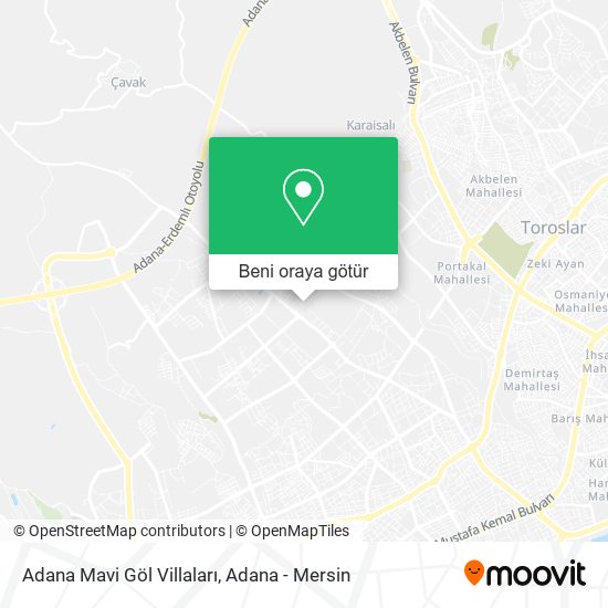 Adana Mavi Göl Villaları harita