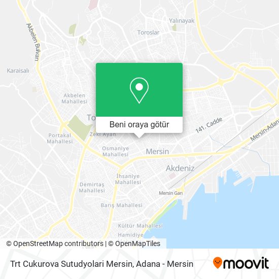 Trt Cukurova Sutudyolari Mersin harita
