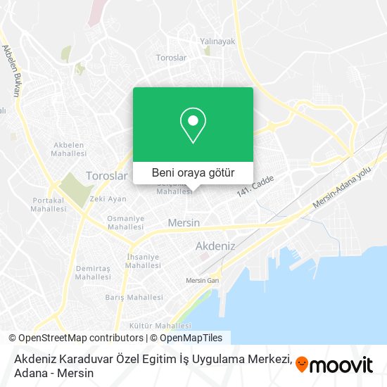 Akdeniz Karaduvar Özel Egitim İş Uygulama Merkezi harita