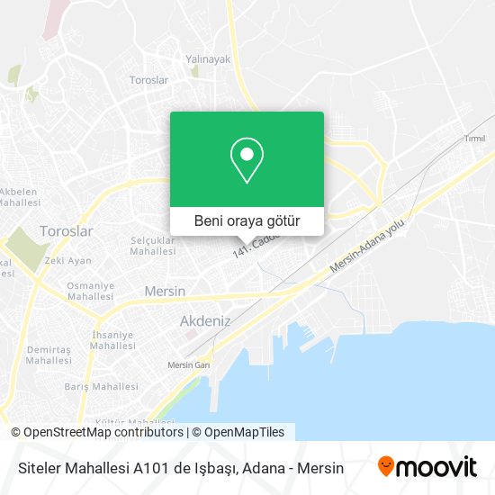 Siteler Mahallesi A101 de Işbaşı harita