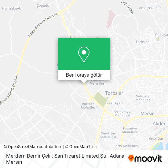 Merdem Demir Çelik San Ticaret Limited Şti. harita