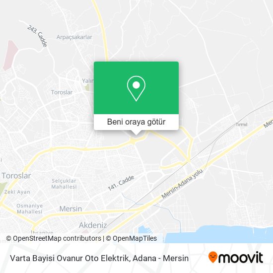 Varta Bayisi Ovanur Oto Elektrik harita
