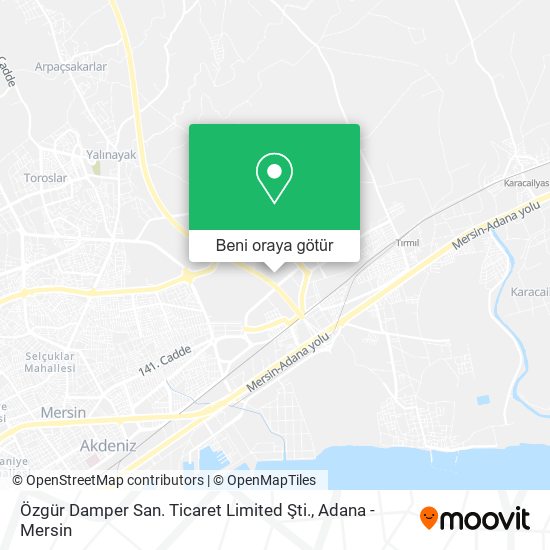 Özgür Damper San. Ticaret Limited Şti. harita
