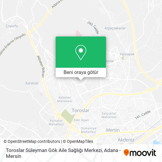 Toroslar Süleyman Gök Aile Sağlığı Merkezi harita