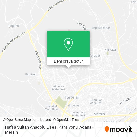 Hafsa Sultan Anadolu Lisesi Pansiyonu harita