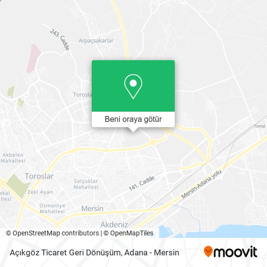 Açıkgöz Ticaret Geri Dönüşüm harita