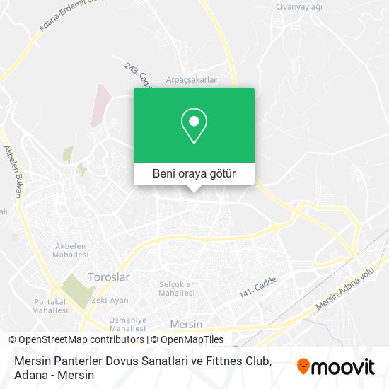 Mersin Panterler Dovus Sanatlari ve Fittnes Club harita