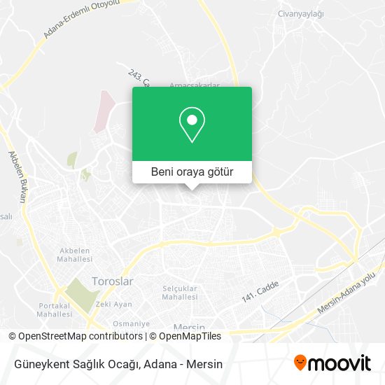 Güneykent Sağlık Ocağı harita