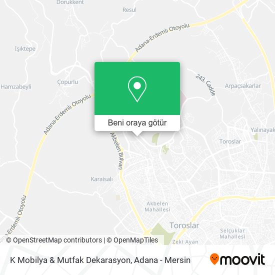 K Mobilya & Mutfak Dekarasyon harita