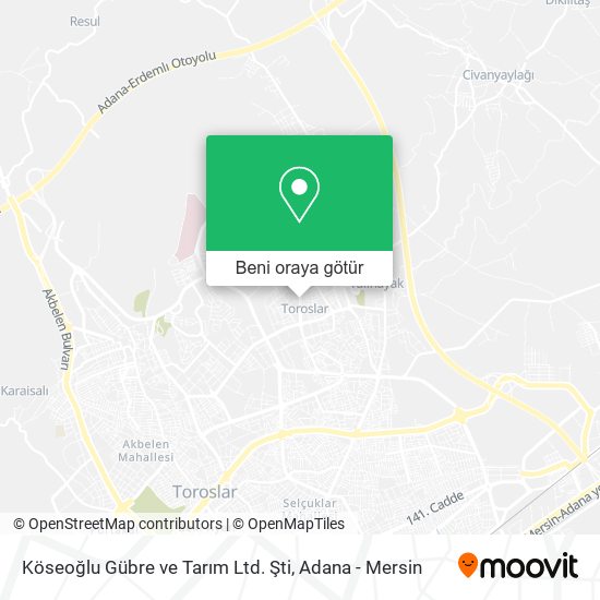 Köseoğlu Gübre ve Tarım Ltd. Şti harita
