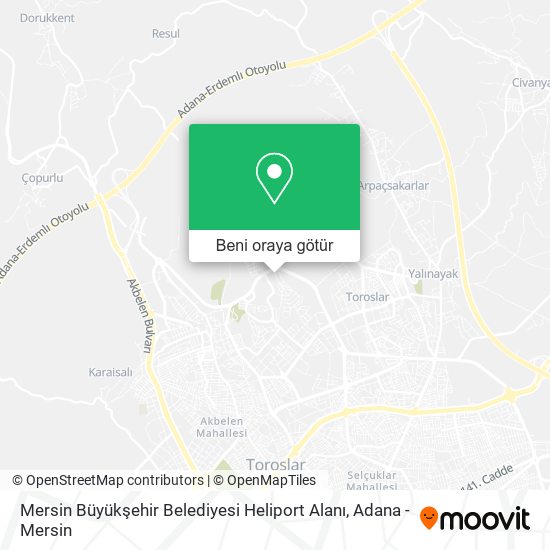 Mersin Büyükşehir Belediyesi Heliport Alanı harita