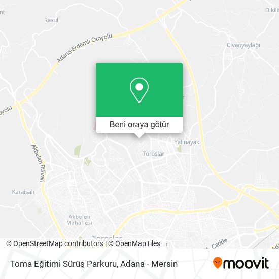 Toma Eğitimi Sürüş Parkuru harita