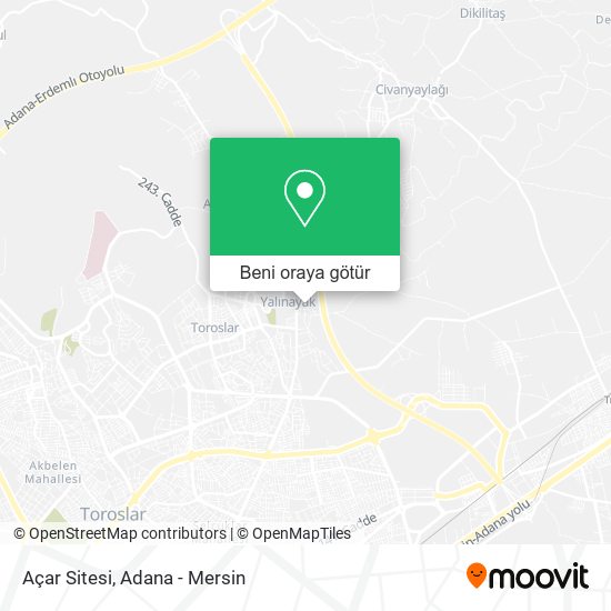 Açar Sitesi harita