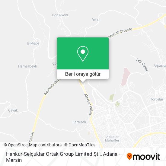 Hankur-Selçuklar Ortak Group Limited Şti. harita