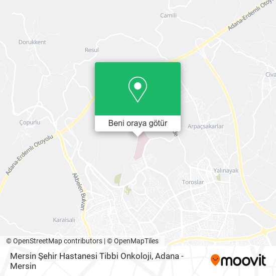 Mersin Şehir Hastanesi Tibbi Onkoloji harita