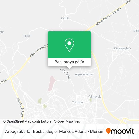 Arpaçsakarlar Beşkardeşler Market harita