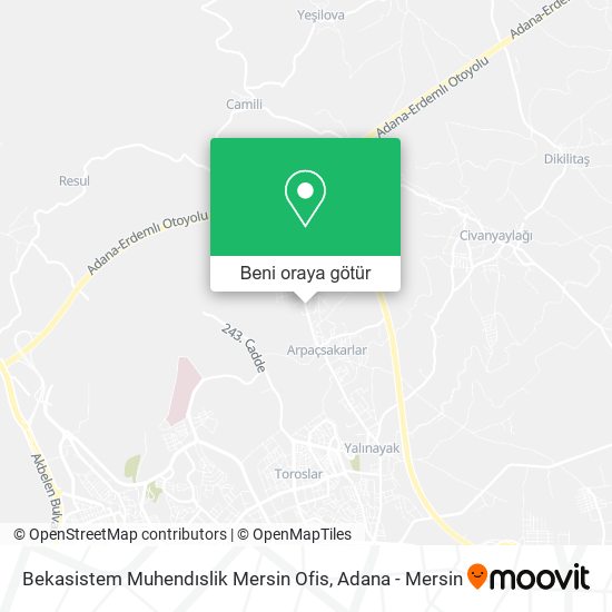 Bekasistem Muhendıslik Mersin Ofis harita