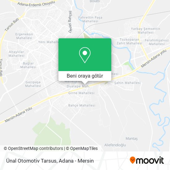 Ünal Otomotiv Tarsus harita