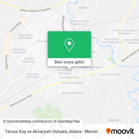 Tarsus Kuş ve Akvaryum Dünyası harita