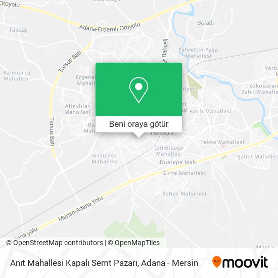 Anıt Mahallesi Kapalı Semt Pazarı harita