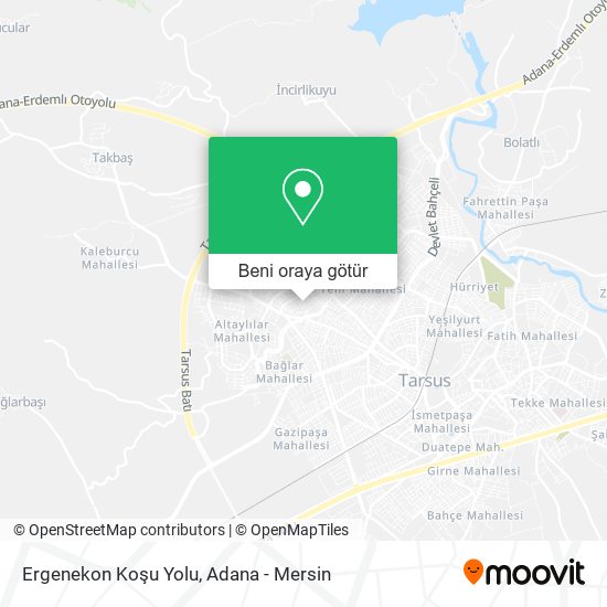 Ergenekon Koşu Yolu harita