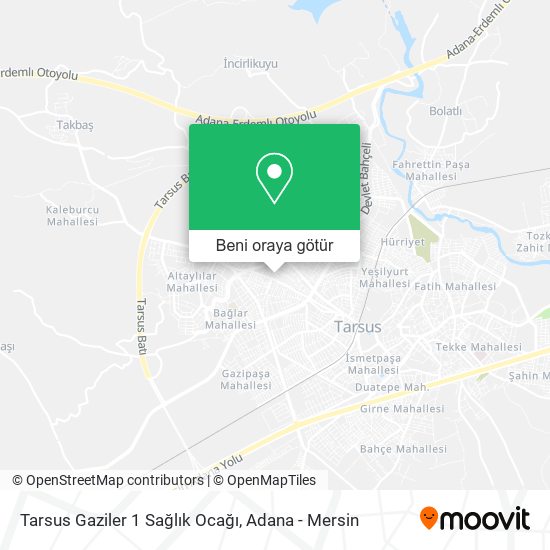 Tarsus Gaziler 1 Sağlık Ocağı harita