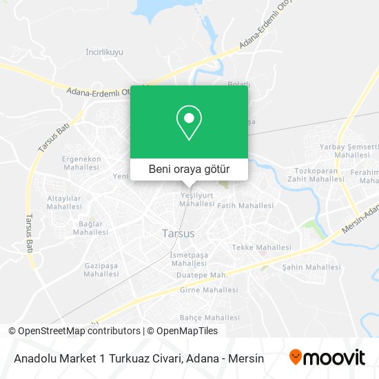 Anadolu Market 1 Turkuaz Civari harita