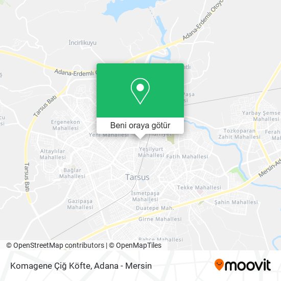 Komagene Çiğ Köfte harita