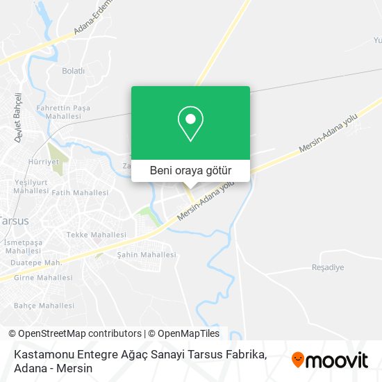 Kastamonu Entegre Ağaç Sanayi Tarsus Fabrika harita