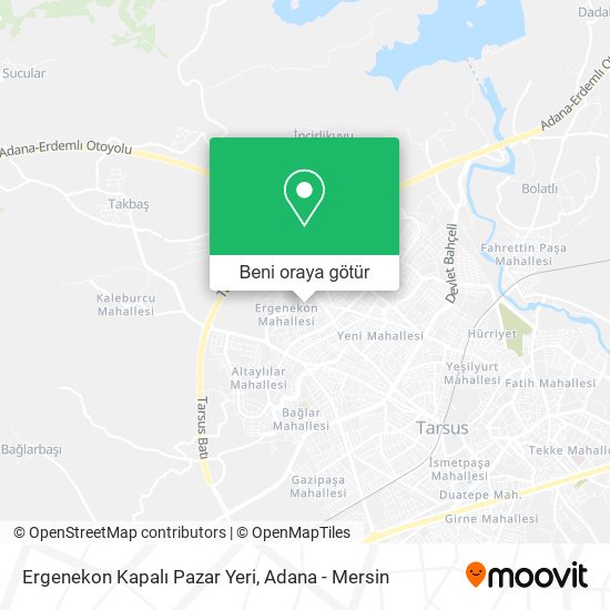 Ergenekon Kapalı Pazar Yeri harita