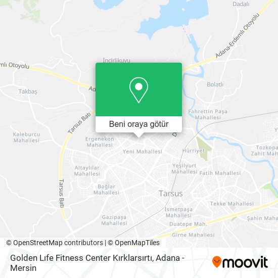 Golden Lıfe Fitness Center Kırklarsırtı harita