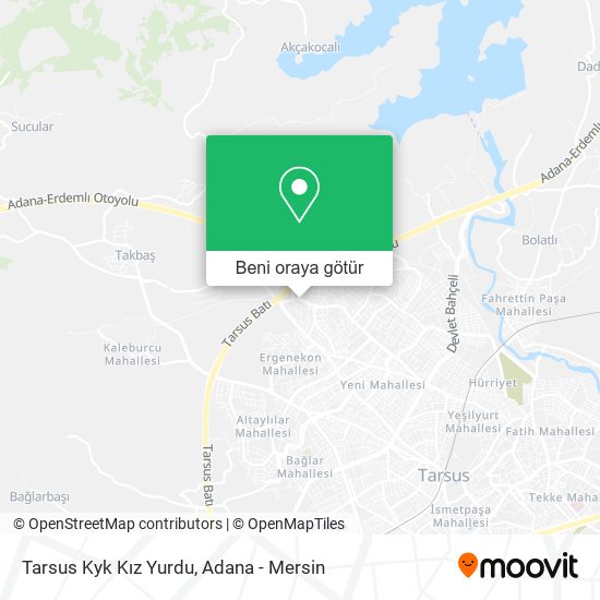 Tarsus Kyk Kız Yurdu harita