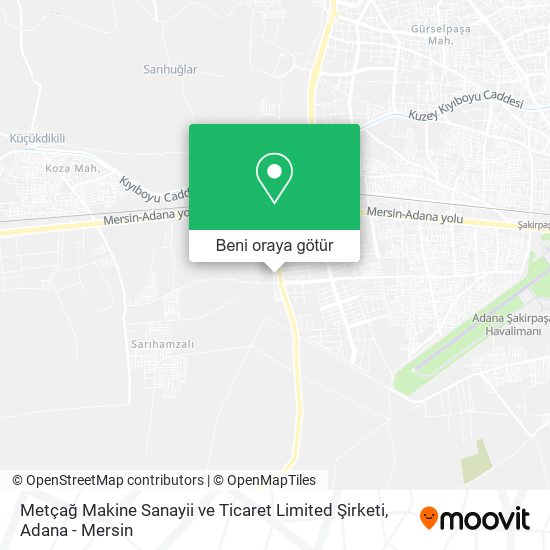 Metçağ Makine Sanayii ve Ticaret Limited Şirketi harita