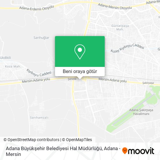 Adana Büyükşehir Belediyesi Hal Müdürlüğü harita