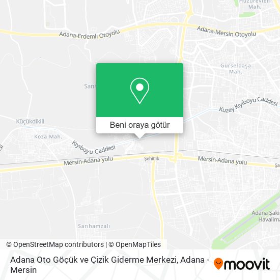 Adana Oto Göçük ve Çizik Giderme Merkezi harita
