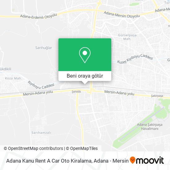 Adana Kanu Rent A Car Oto Kiralama harita