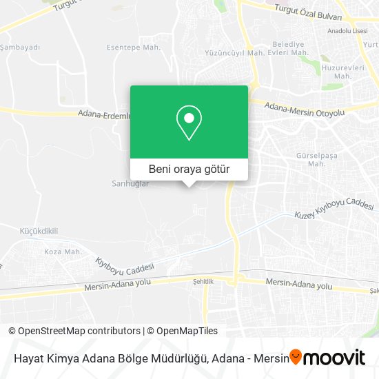 Hayat Kimya Adana Bölge Müdürlüğü harita