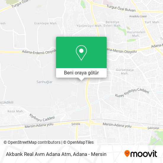 Akbank Real Avm Adana Atm harita
