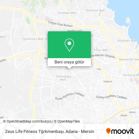 Zeus Life Fitness Tğrkmenbaşı harita