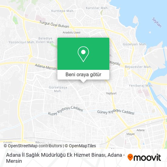 Adana İl Sağlık Müdürlüğü Ek Hizmet Binası harita