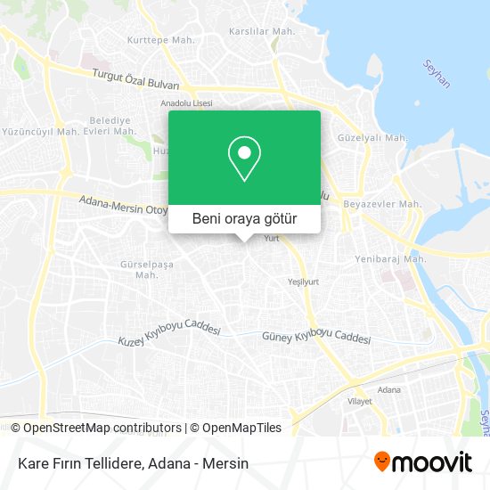 Kare Fırın Tellidere harita