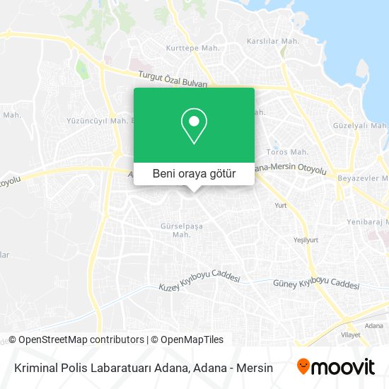 Kriminal Polis Labaratuarı Adana harita