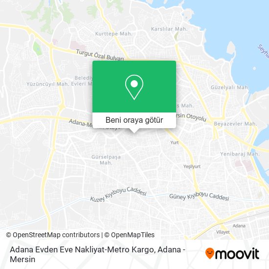 Adana Evden Eve Nakliyat-Metro Kargo harita