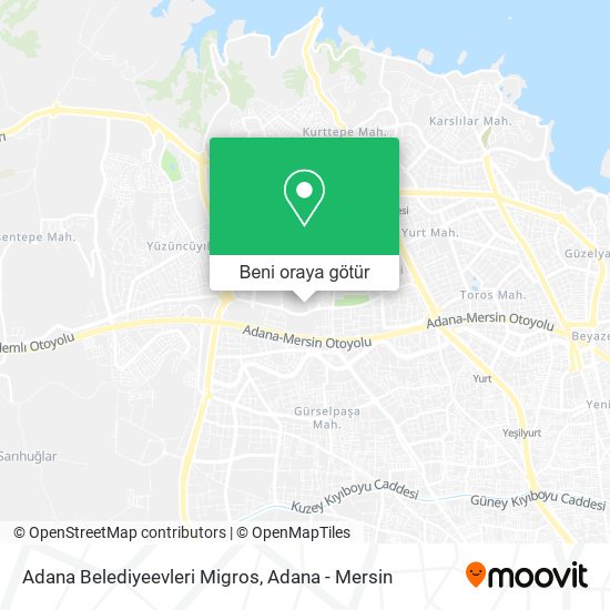 Adana Belediyeevleri Migros harita