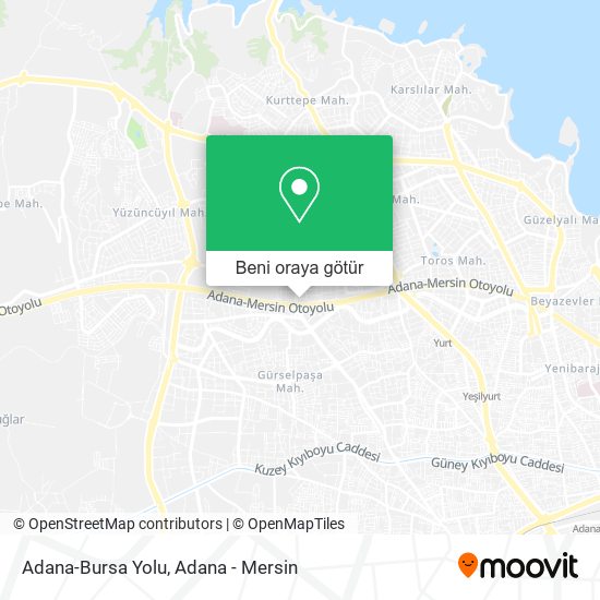 Adana-Bursa Yolu harita