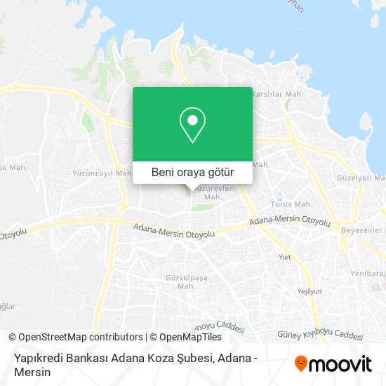 Yapıkredi Bankası Adana Koza Şubesi harita